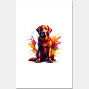 Colorful Abstract Chesapeake Bay Retriever Portrait Posters and Art